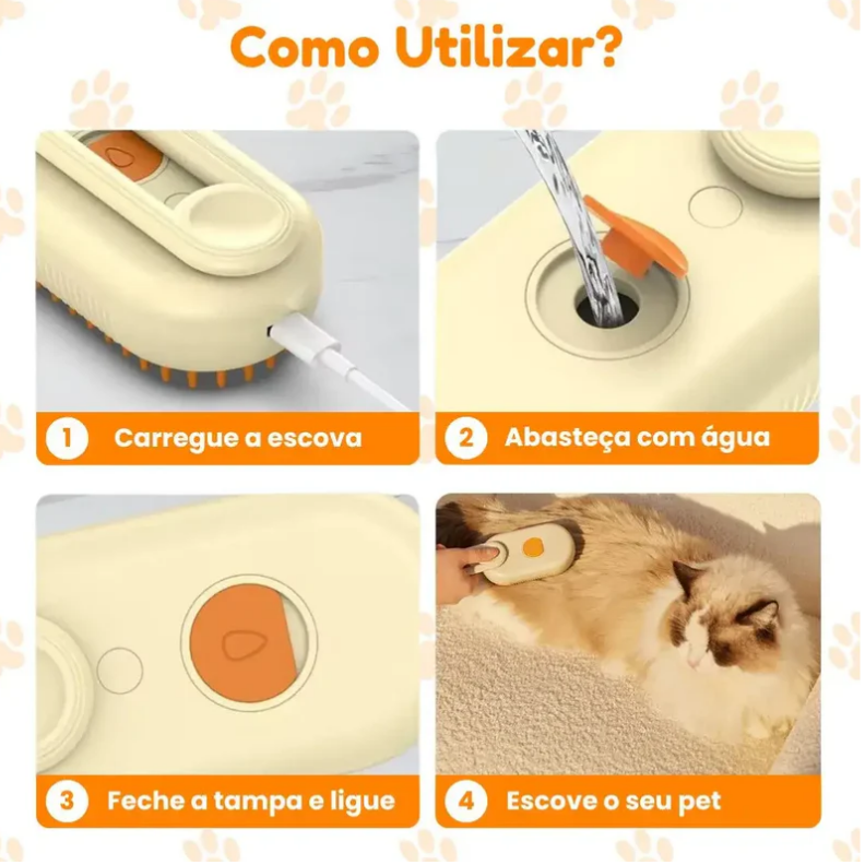 Escova a Vapor Removedora de Pelos 3 em 1 (Leia a Descrição)