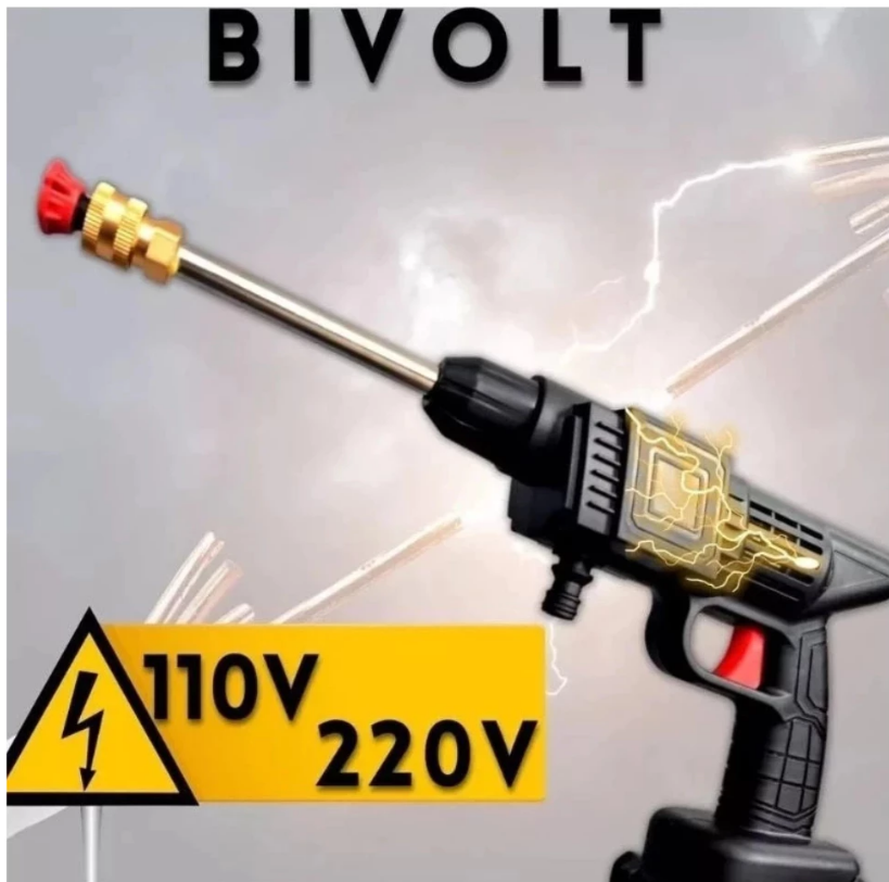 KIT COMPLETO - Lavadora de Alta Pressão Portátil Recarregável - Auto Giro