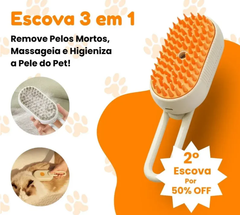 Escova a Vapor Removedora de Pelos 3 em 1 (Leia a Descrição)